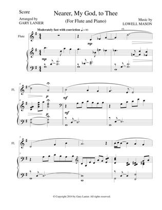 NEARER, MY GOD, TO THEE (Flute Piano and Flute Part)