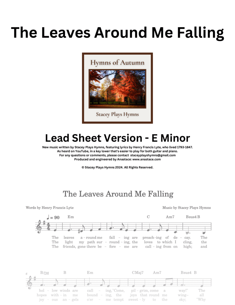 The Leaves Around Me Falling [Lead Sheet - E Minor] image number null