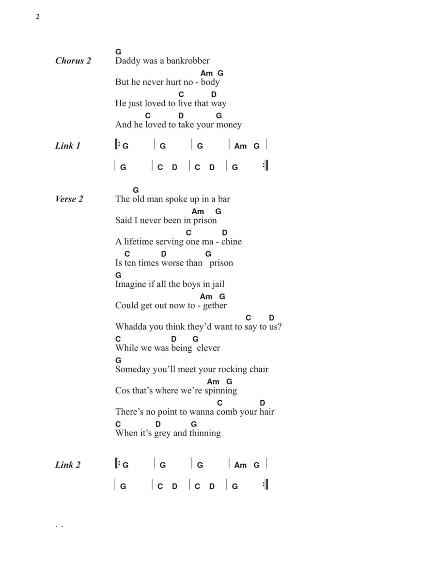 Bankrobber Easy Guitar scores gallery preview page 2