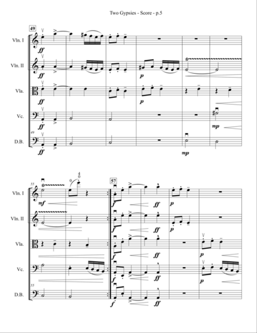 Two Gypsies - String Quartet/Ensemble String Quartet scores gallery preview page 6