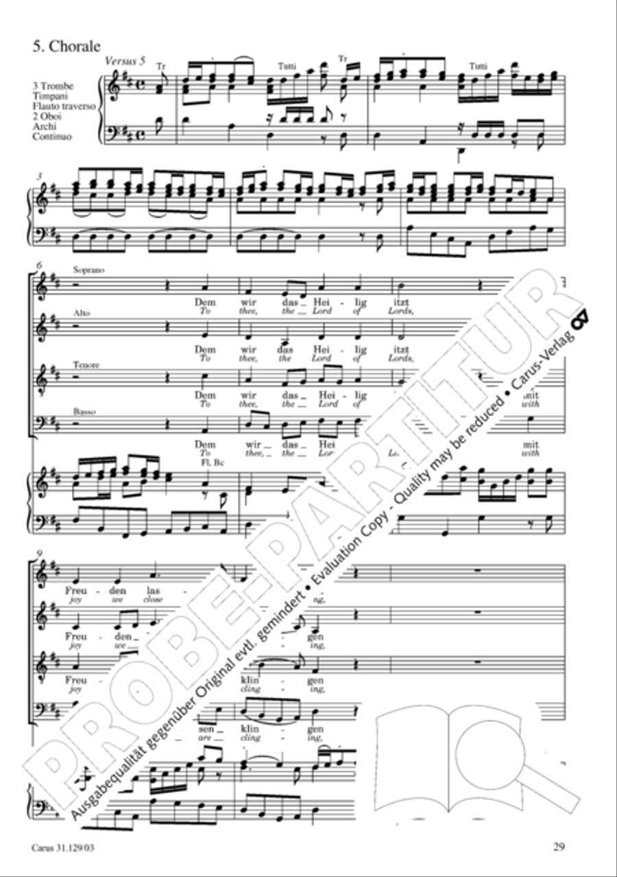All glory to the Lord, our God (Gelobet sei der Herr, mein Gott) 4-Part scores gallery preview page 32