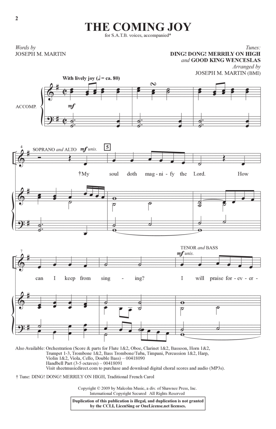 The Coming Joy 4-Part scores gallery preview page 1