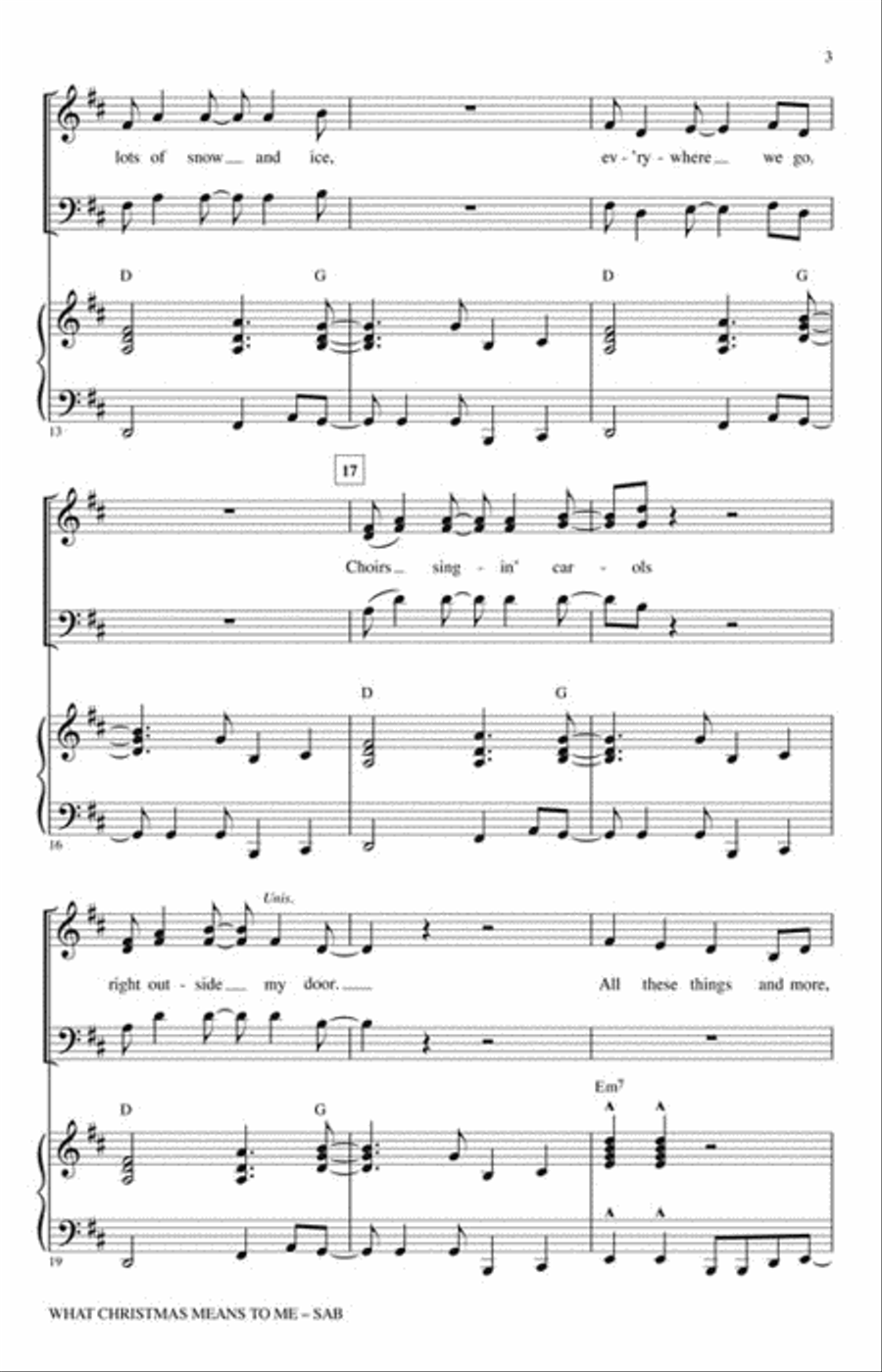 What Christmas Means to Me 3-Part scores gallery preview page 3