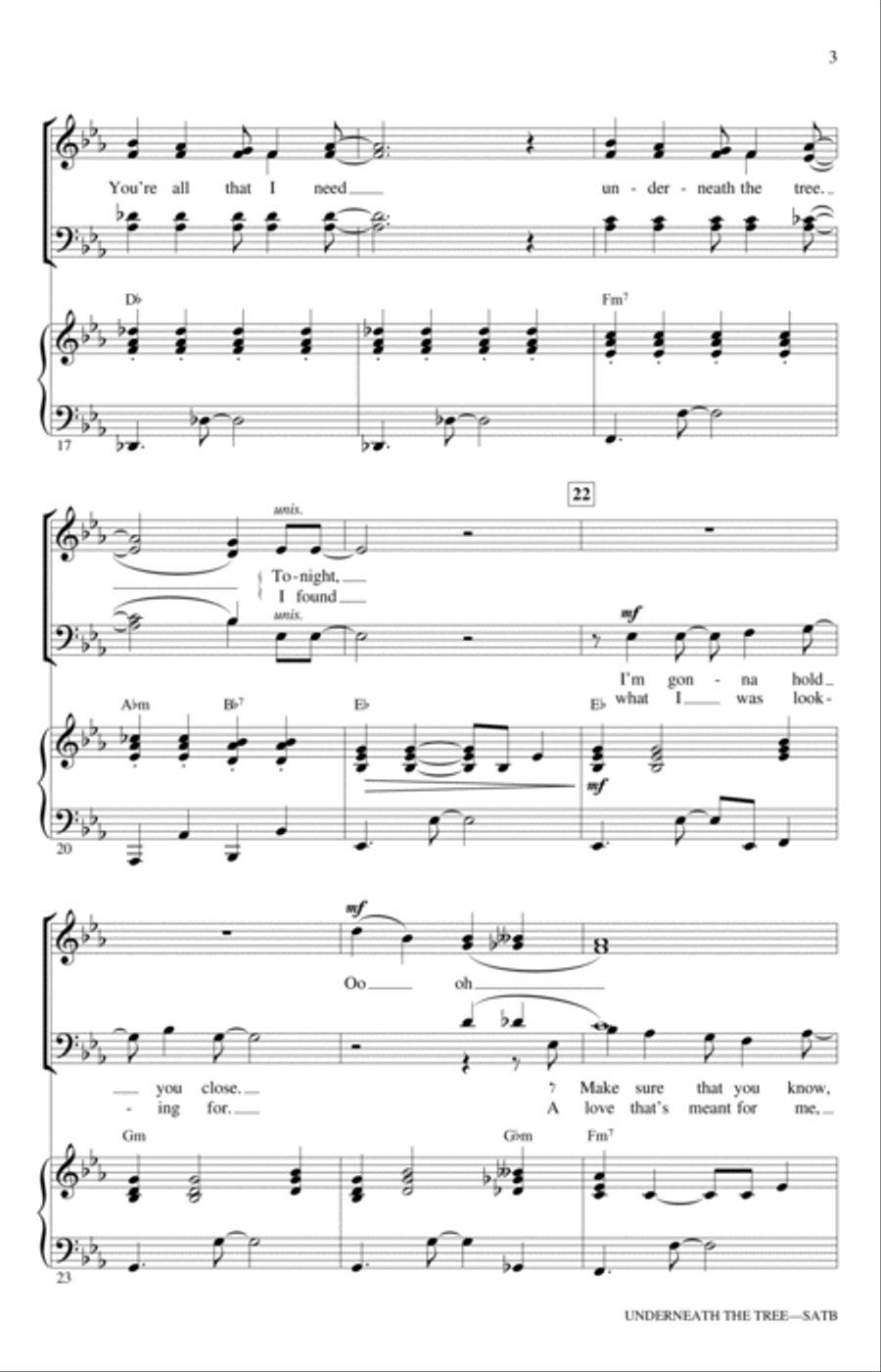 Underneath The Tree (arr. Ed Lojeski) 4-Part scores gallery preview page 3