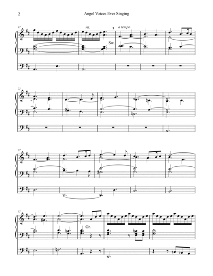 Angel Voices Ever Singing (Angel Voices) organ work by Phil Lehenbauer Voice scores gallery preview page 3