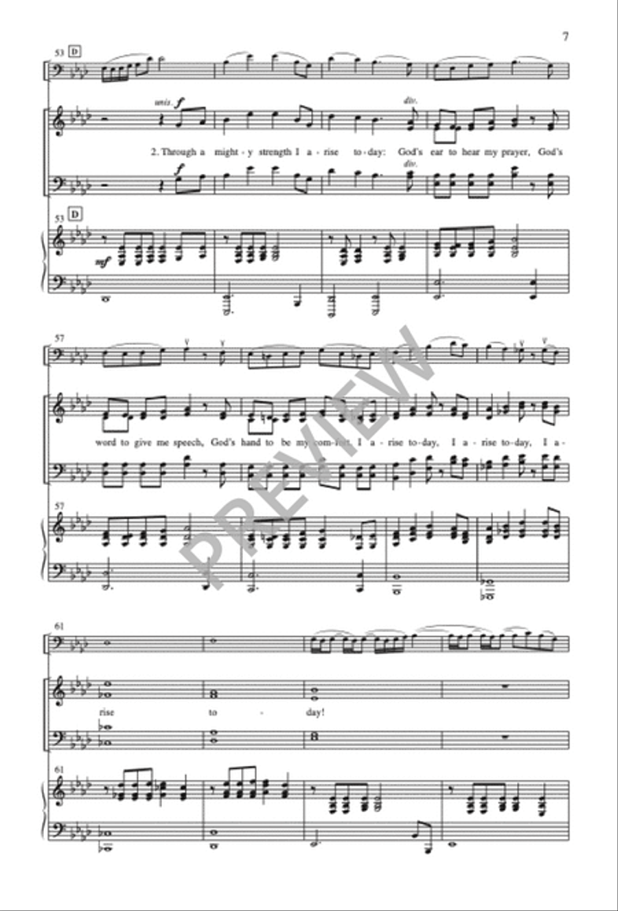 I Arise Today 4-Part scores gallery preview page 7