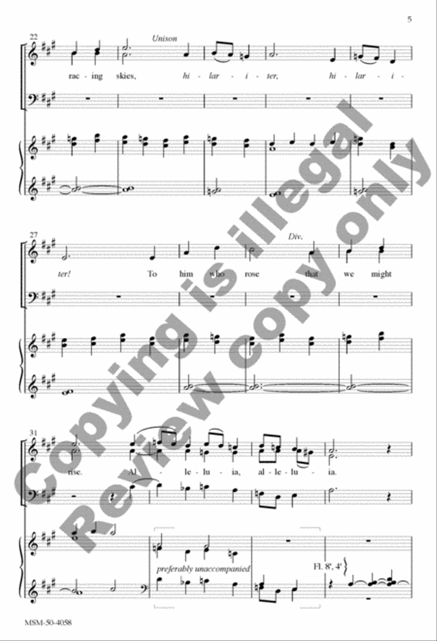 Hilariter (Alleluia): The Whole Bright World Rejoices Now 3-Part scores gallery preview page 9