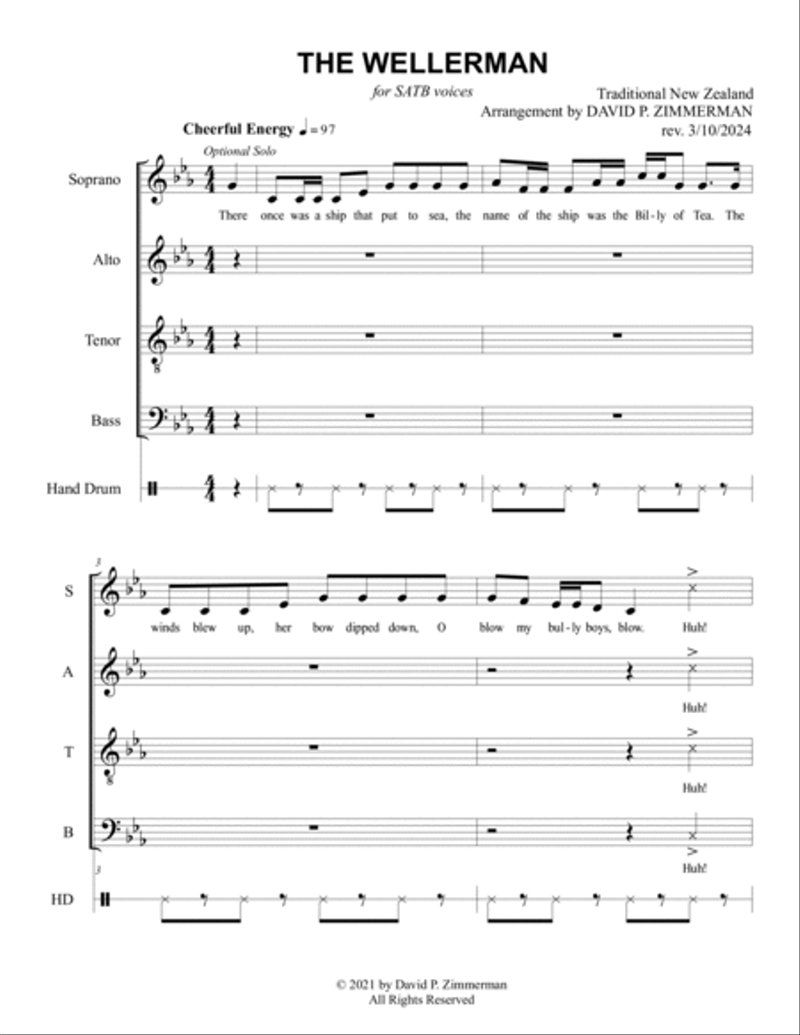 The Wellerman (Sea Shanty) (SATB) 4-Part scores gallery preview page 2
