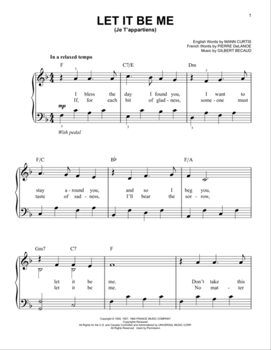 Let it be online beginner piano