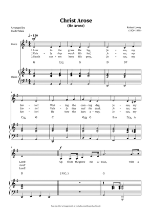 Book cover for Christ Arose (He Arose) - Voice an Piano (with chords in G)