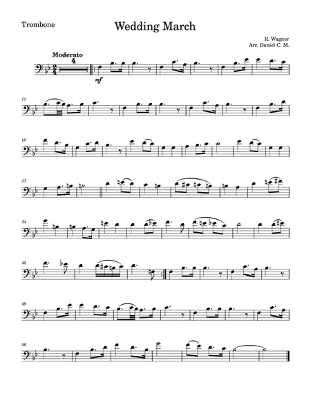 Wedding march by Wagner for trombone (easy) image number null
