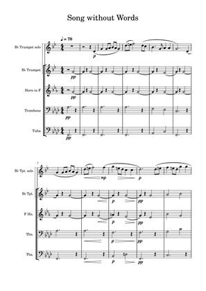 Song Without Words - Second Suite in F - Trumpet Solo in Brass Quintet