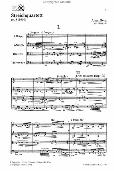 Streichquartett Op. 3