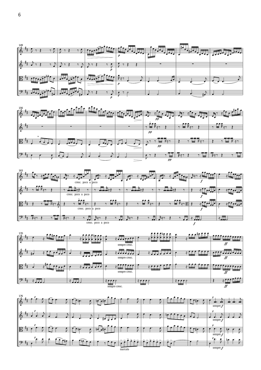 J.S.Bach Chaconne for string quartet, CB222 String Quartet scores gallery preview page 6