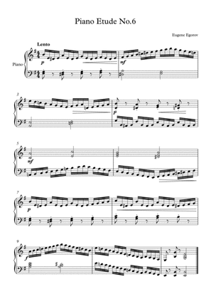 Book cover for Piano Etude No.6 in E Minor