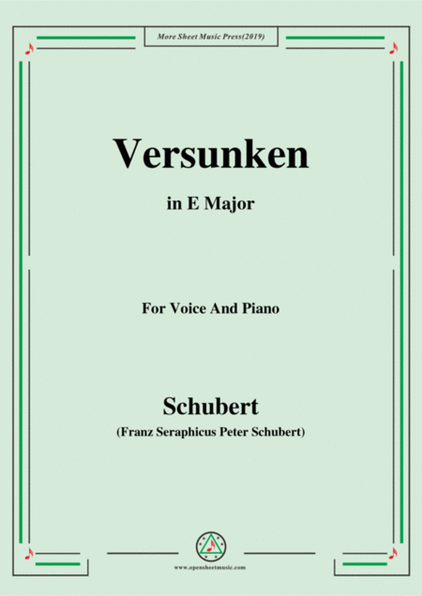 Schubert-Versunken,in E Major,for Voice&Piano