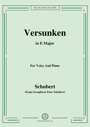 Book cover for Schubert-Versunken,in E Major,for Voice&Piano