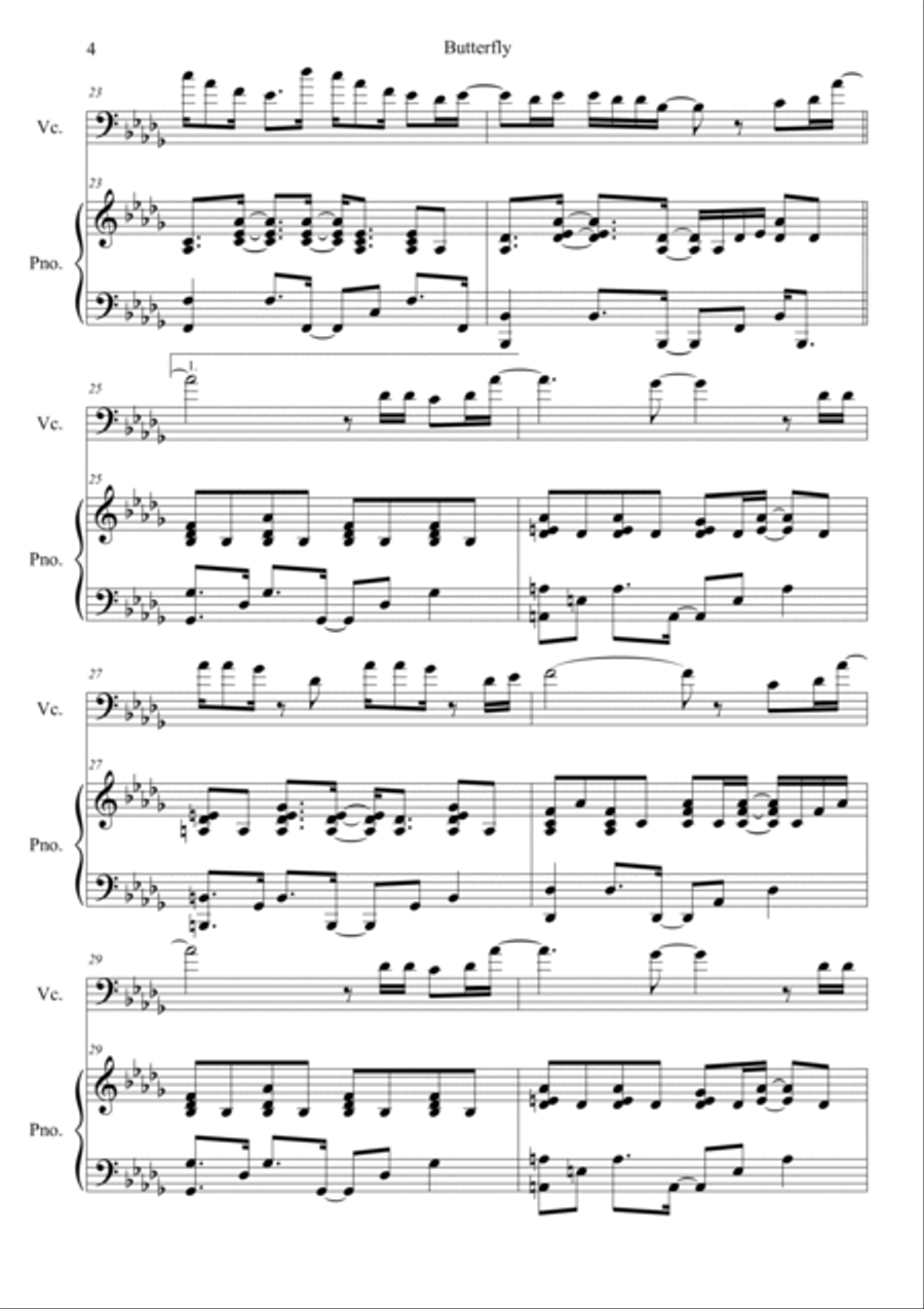 Butterfly Piano scores gallery preview page 4