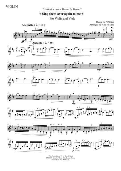Sing them over again to me (For Violin and Viola) image number null