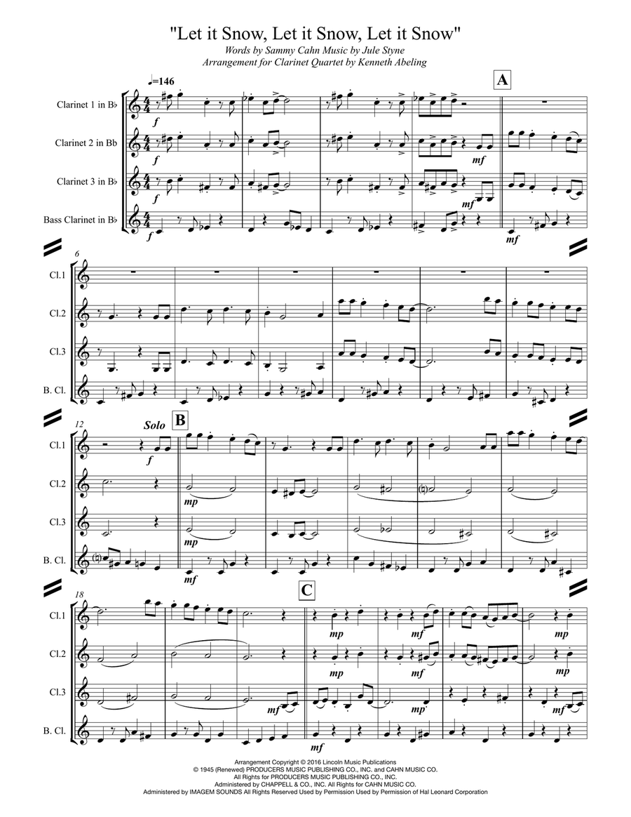 Let It Snow! Let It Snow! Let It Snow! Woodwind Ensemble scores gallery preview page 2
