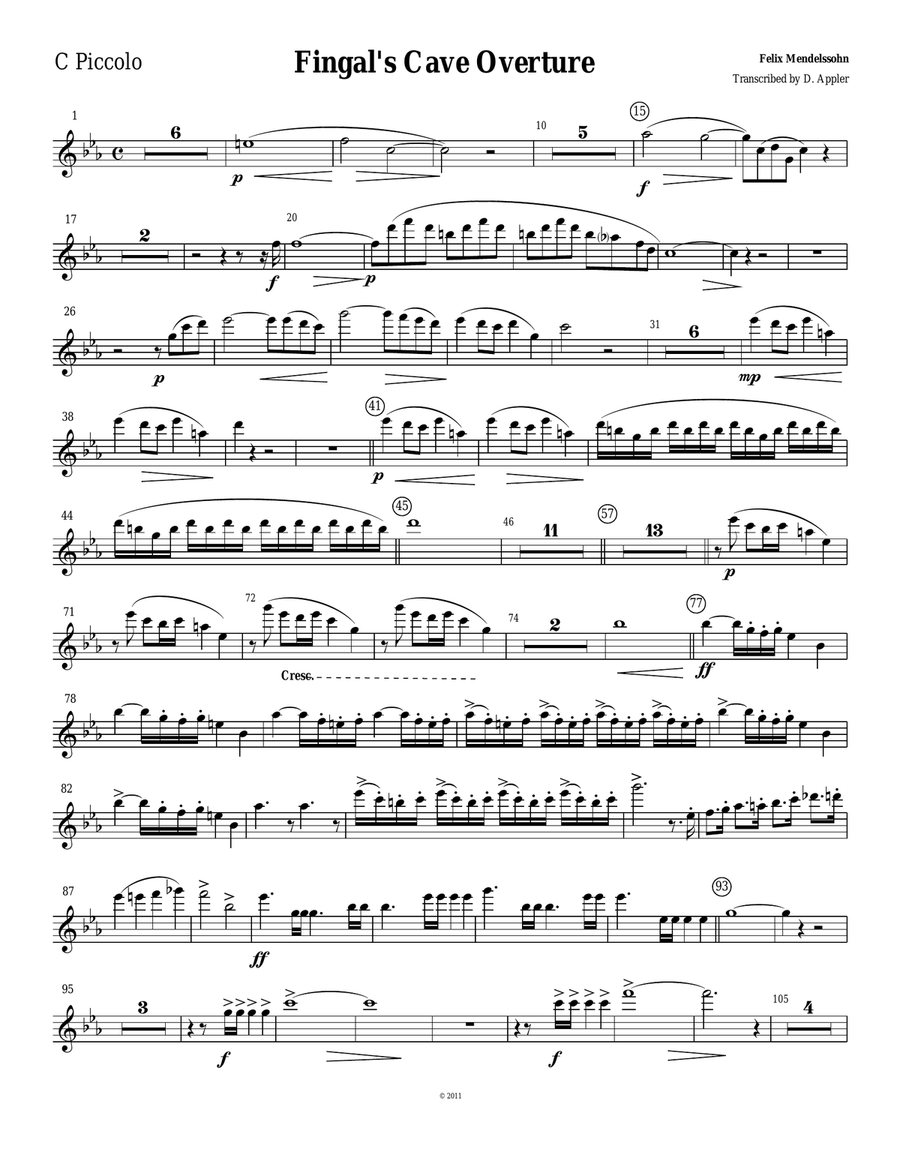 Fingal's Cave Overture Concert Band scores gallery preview page 1