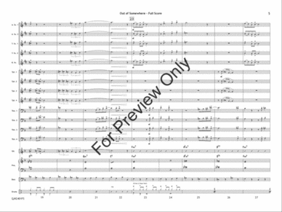Out of Somewhere (Score) Jazz Ensemble scores gallery preview page 6