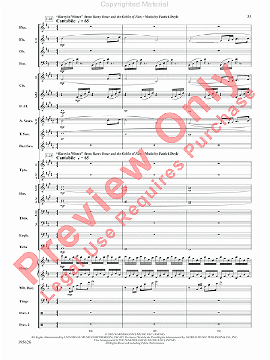 The Complete Harry Potter Concert Band scores gallery preview page 34