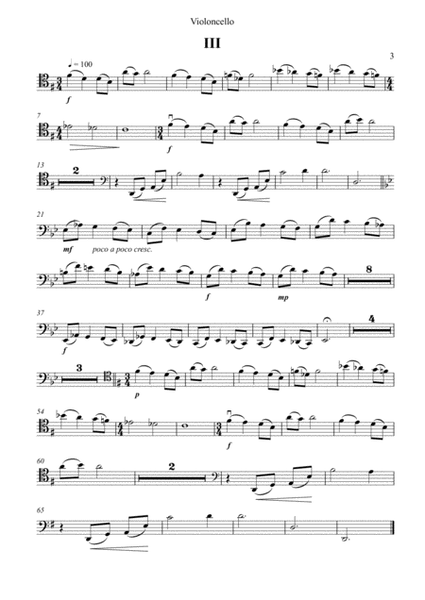 Sonata No. 3 for Cello and Piano, Opus 84 (Cello Part)