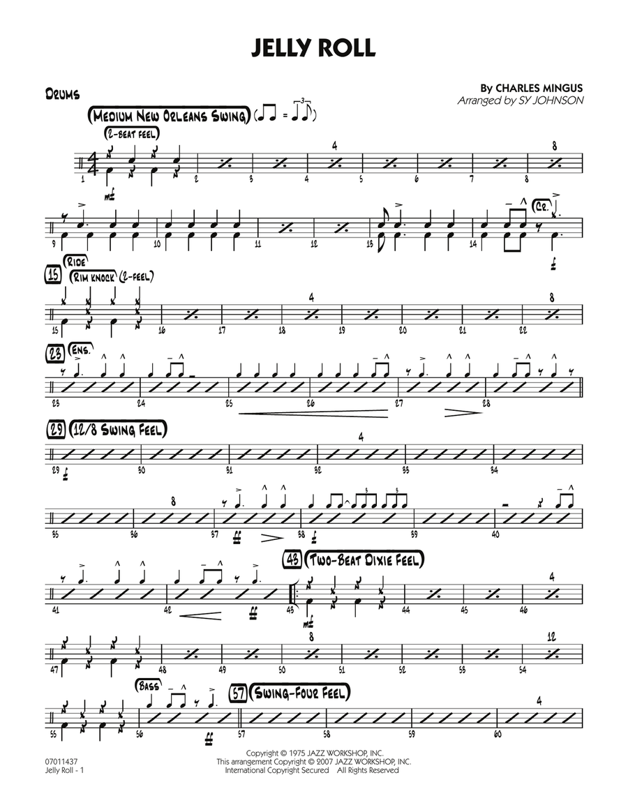Jelly Roll - Drums Jelly Roll - Drums Jazz Ensemble scores gallery preview page 1