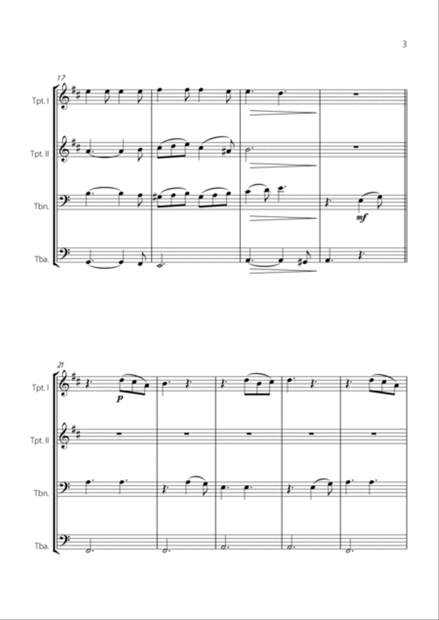 Hallelujah Brass Quartet scores gallery preview page 3
