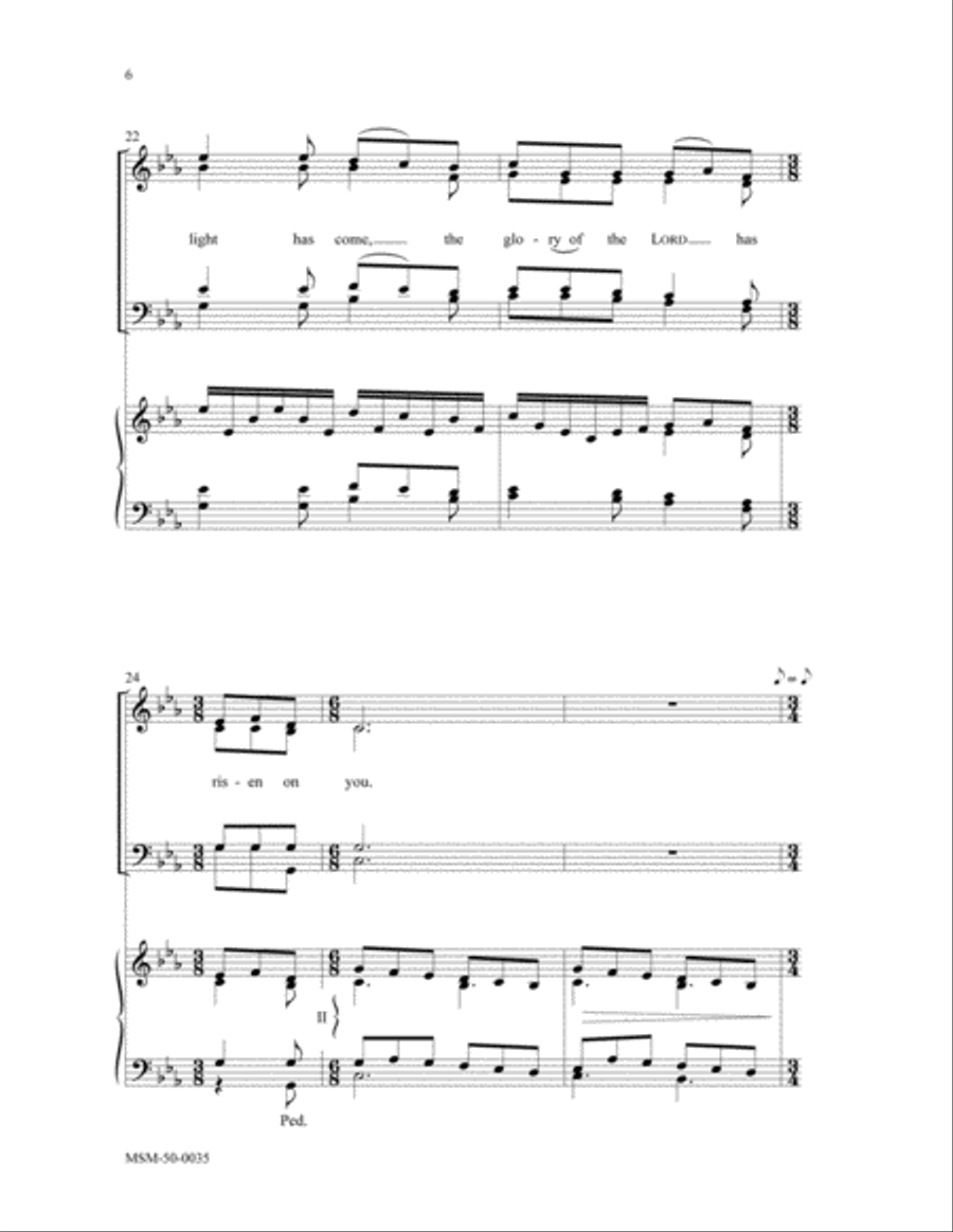 Arise, Shine, for Your Light Has Come 4-Part scores gallery preview page 4