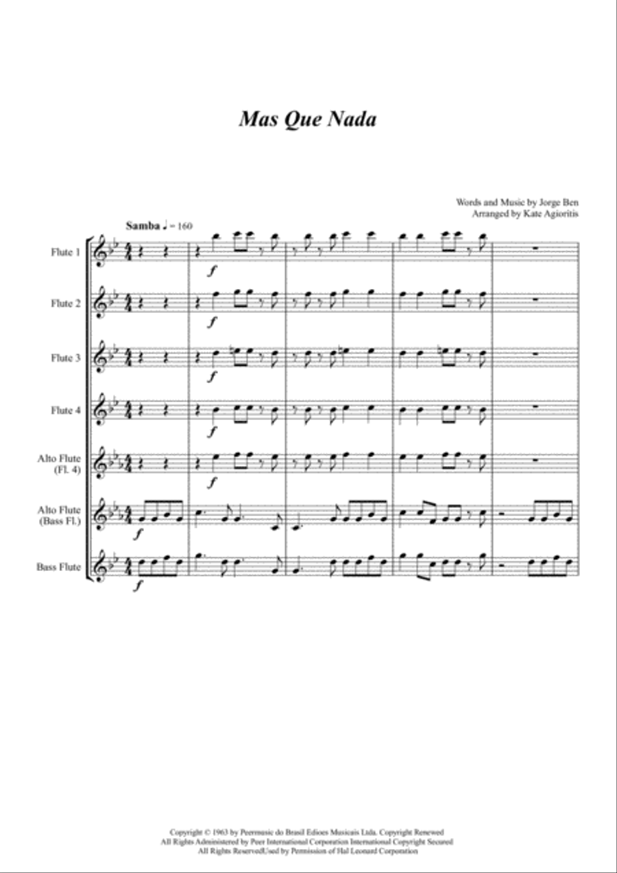 Mas Que Nada Woodwind Quintet scores gallery preview page 2