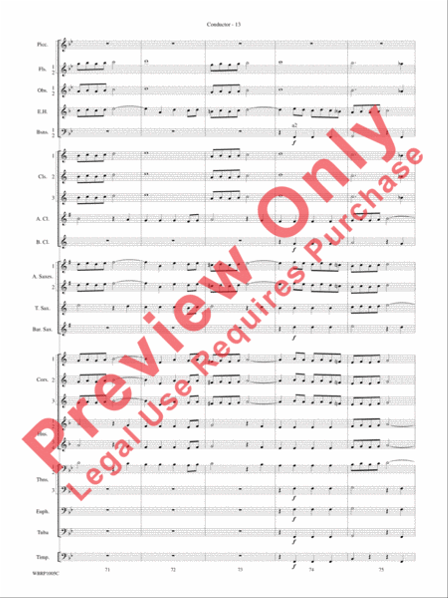 Prelude and Fugue in B-flat Major Concert Band scores gallery preview page 15