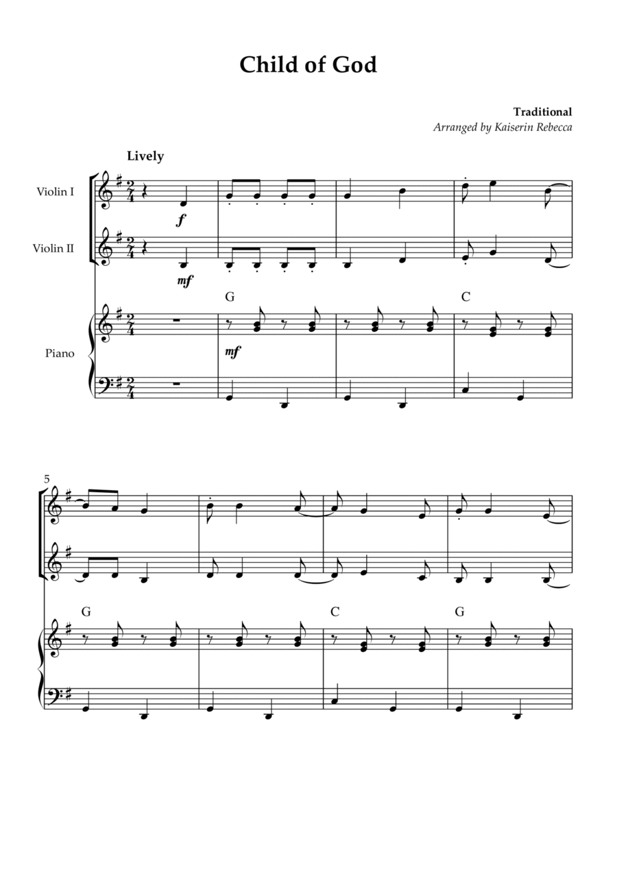 Child of God Child of God String Duet scores gallery preview page 1