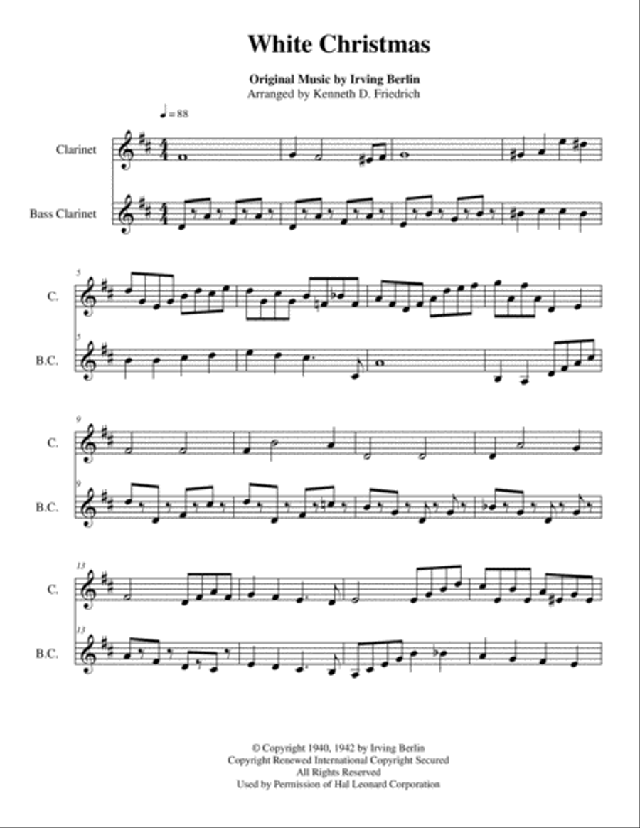 White Christmas Woodwind Ensemble scores gallery preview page 1