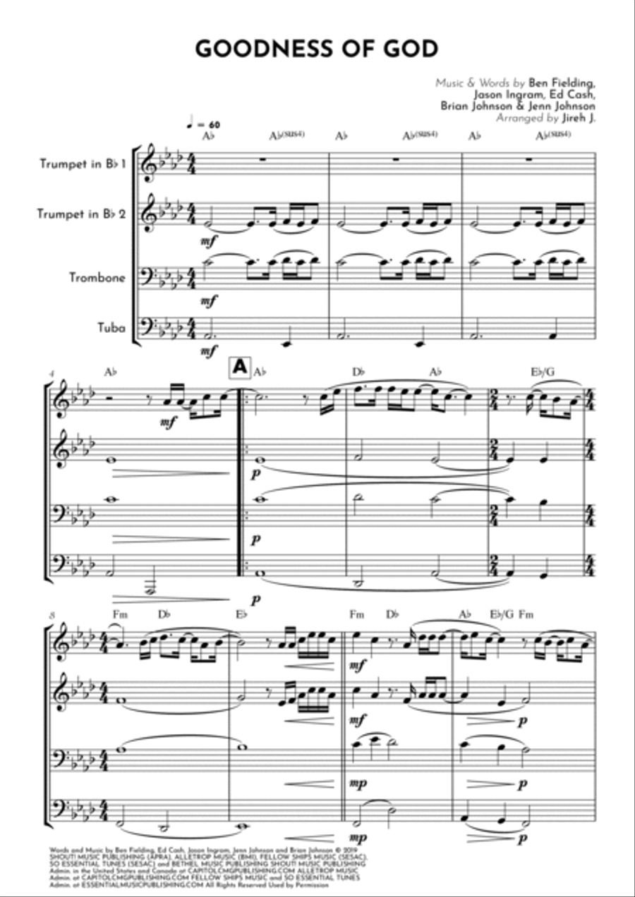Goodness Of God Brass Ensemble scores gallery preview page 2