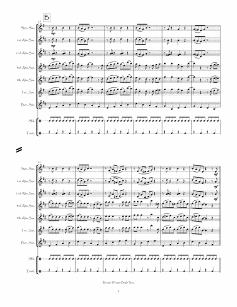Boogie Woogie Bugle Boy Woodwind Ensemble scores gallery preview page 4