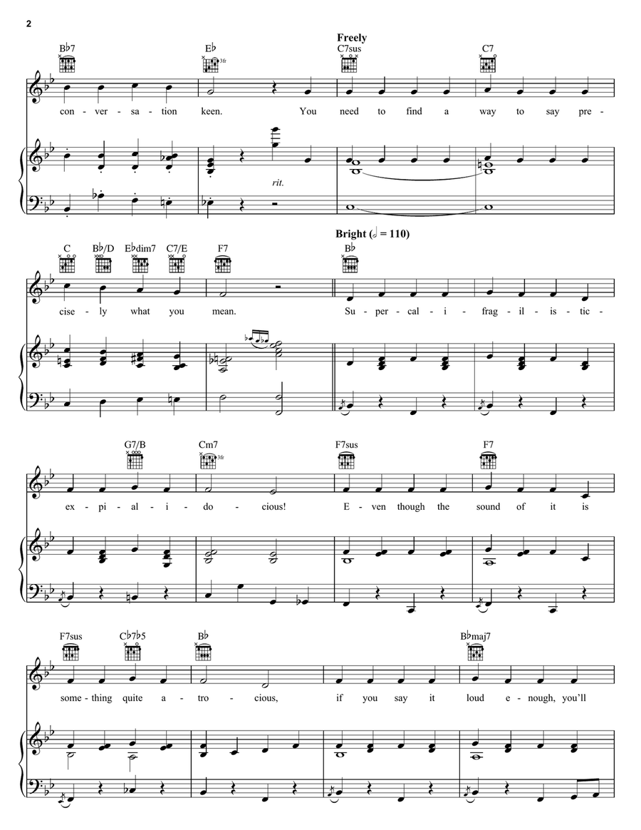 Supercalifragilisticexpialidocious (from Mary Poppins) Guitar scores gallery preview page 2