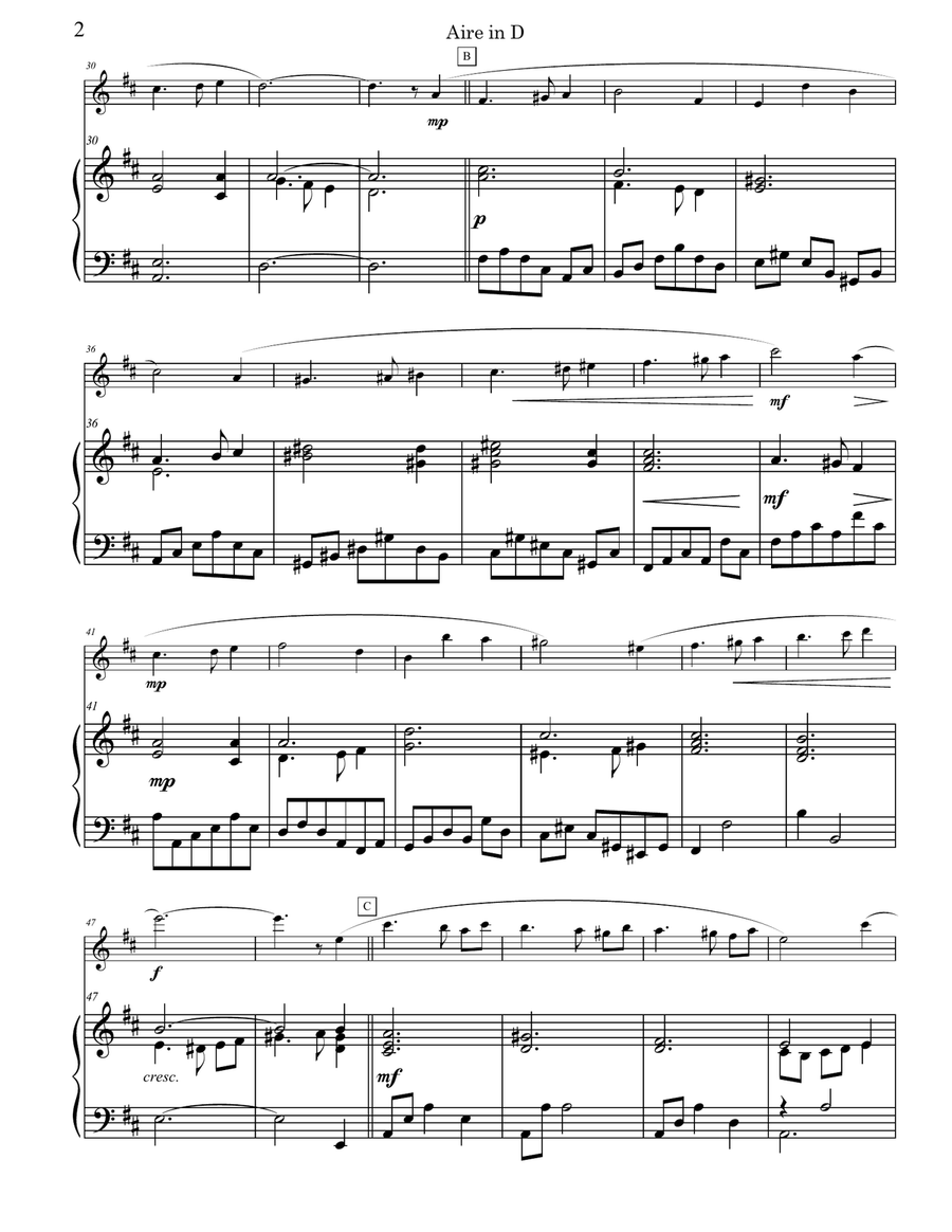 3 Aires for Flute and Piano Flute Solo scores gallery preview page 6