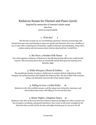 Kinhaven Sonata for clarinet and piano, op. 16
