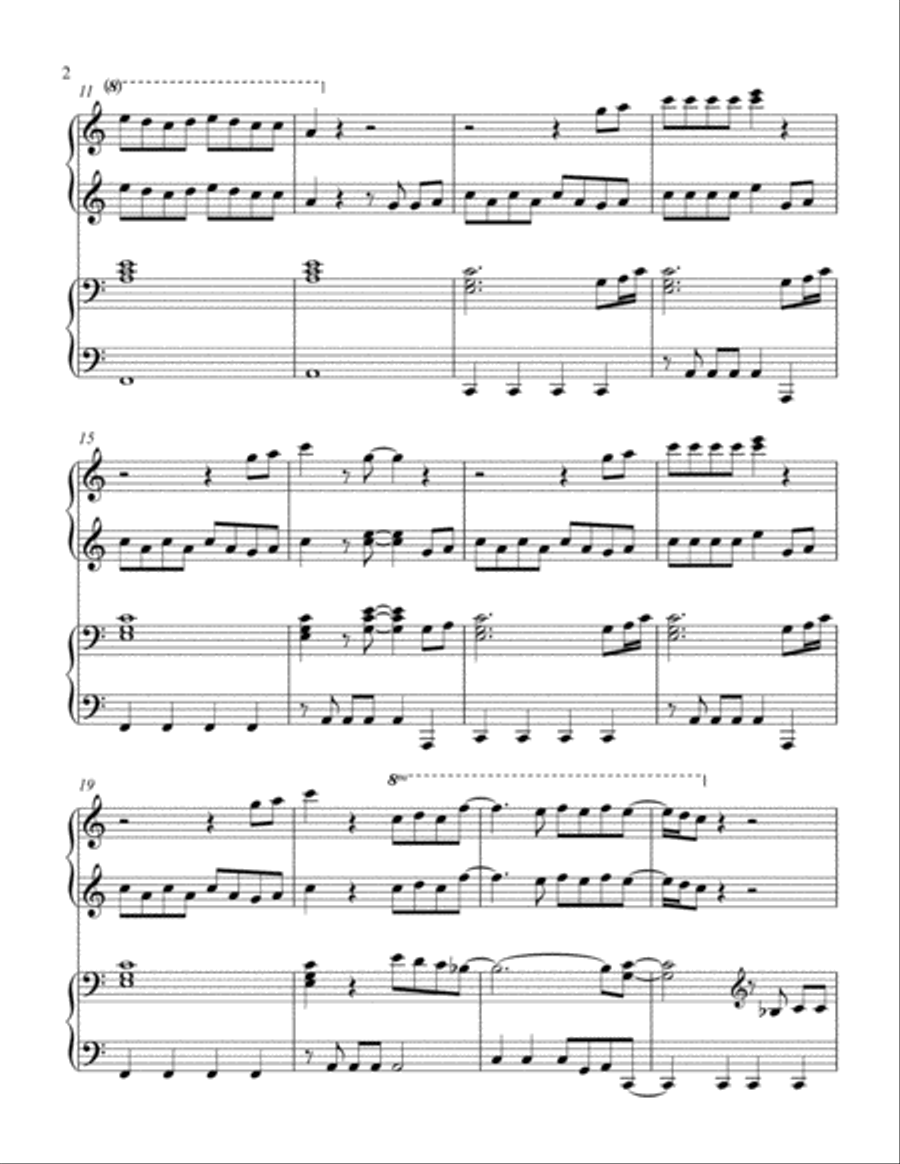 Can't Stop The Feeling from TROLLS 1 Piano, 4-Hands scores gallery preview page 3