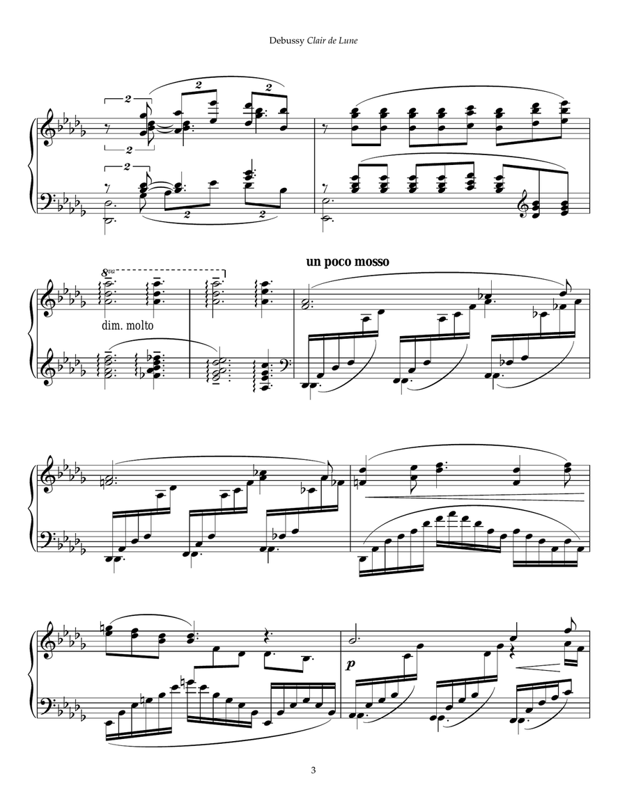 Clair de Lune Piano Solo scores gallery preview page 3
