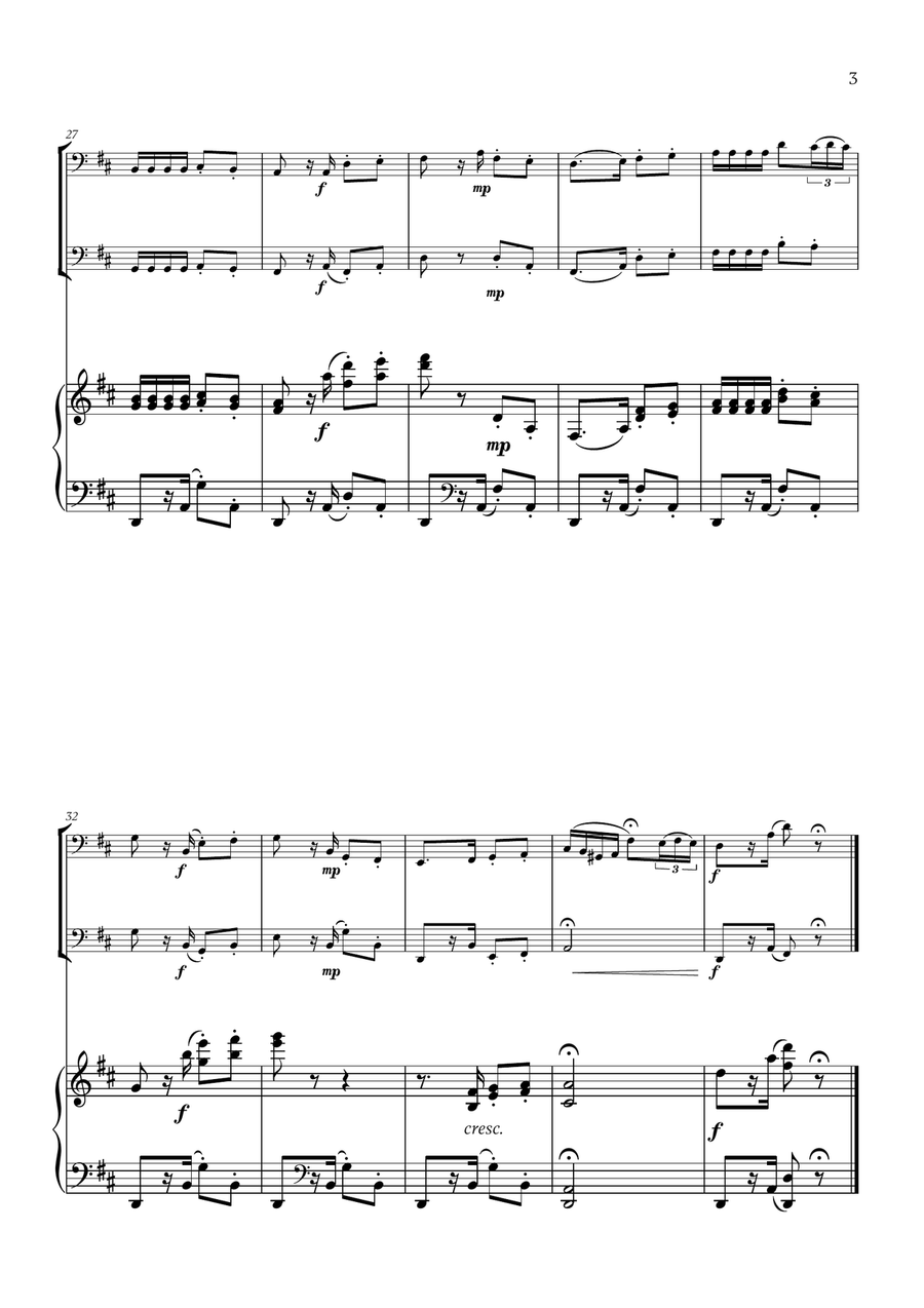 Georges Bizet - Habanera (from Carmen) (for Bassoon, Trombone and Piano) Trombone Duet scores gallery preview page 3