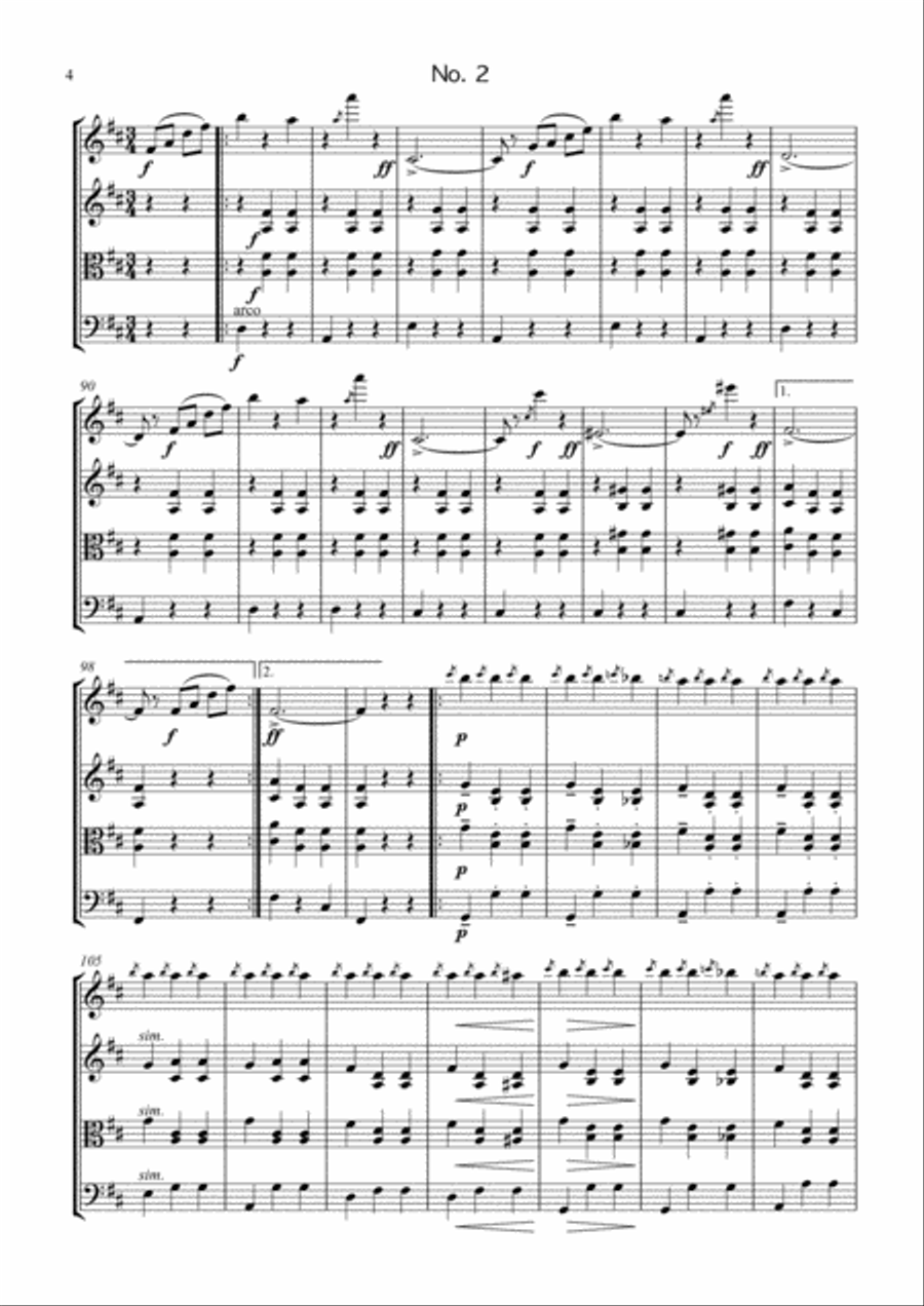 Waldteufel: Skater's Waltz (string trio) String Trio scores gallery preview page 4