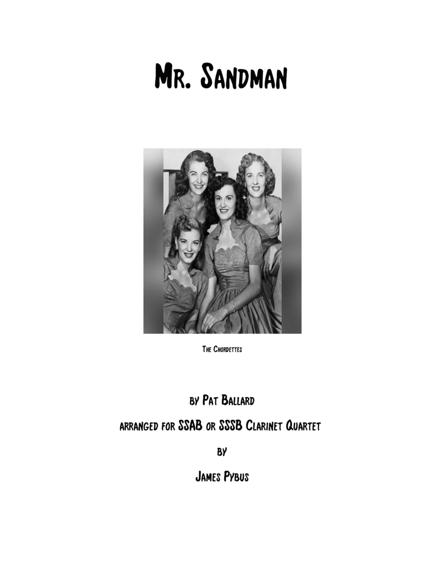 Mister Sandman Woodwind Quartet scores gallery preview page 1