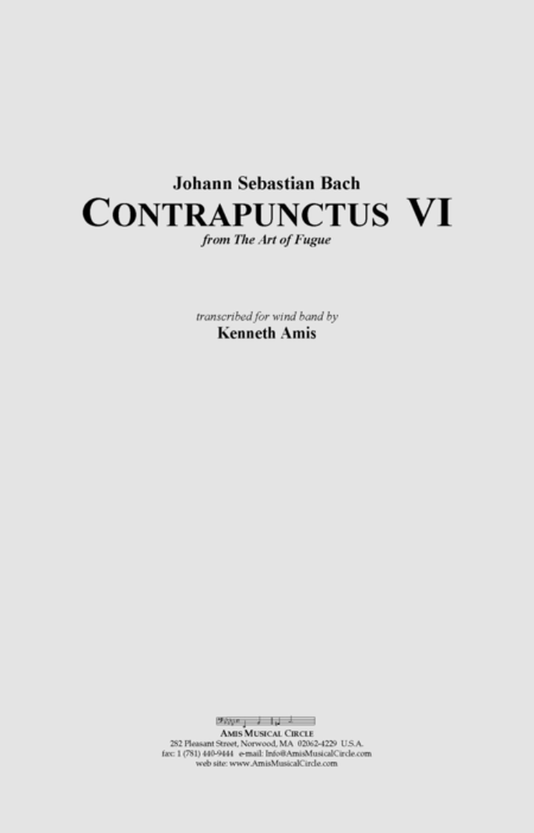 Contrapunctus 6 - CONDUCTOR'S SCORE ONLY image number null