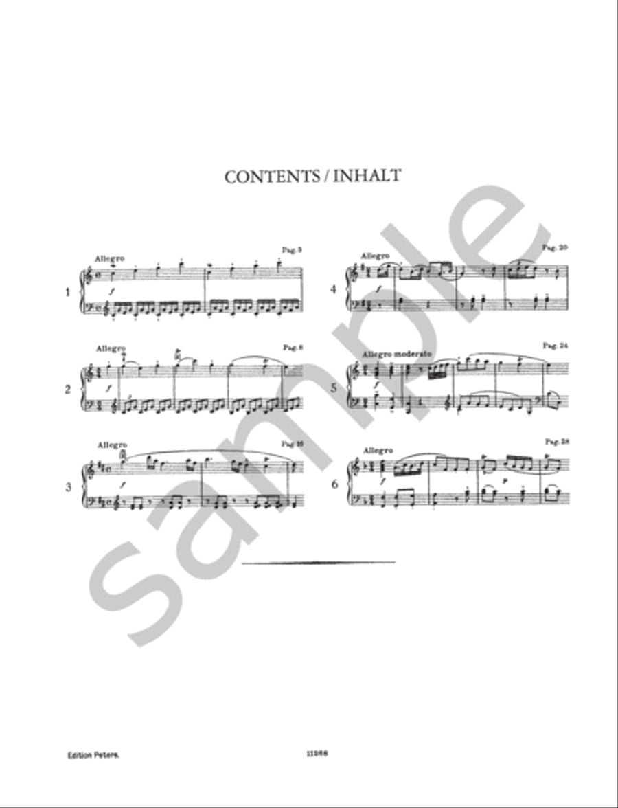 Six Easy Divertimentos for Piano Hob. XVI:1, 3, 4, 7-9 Piano scores gallery preview page 2