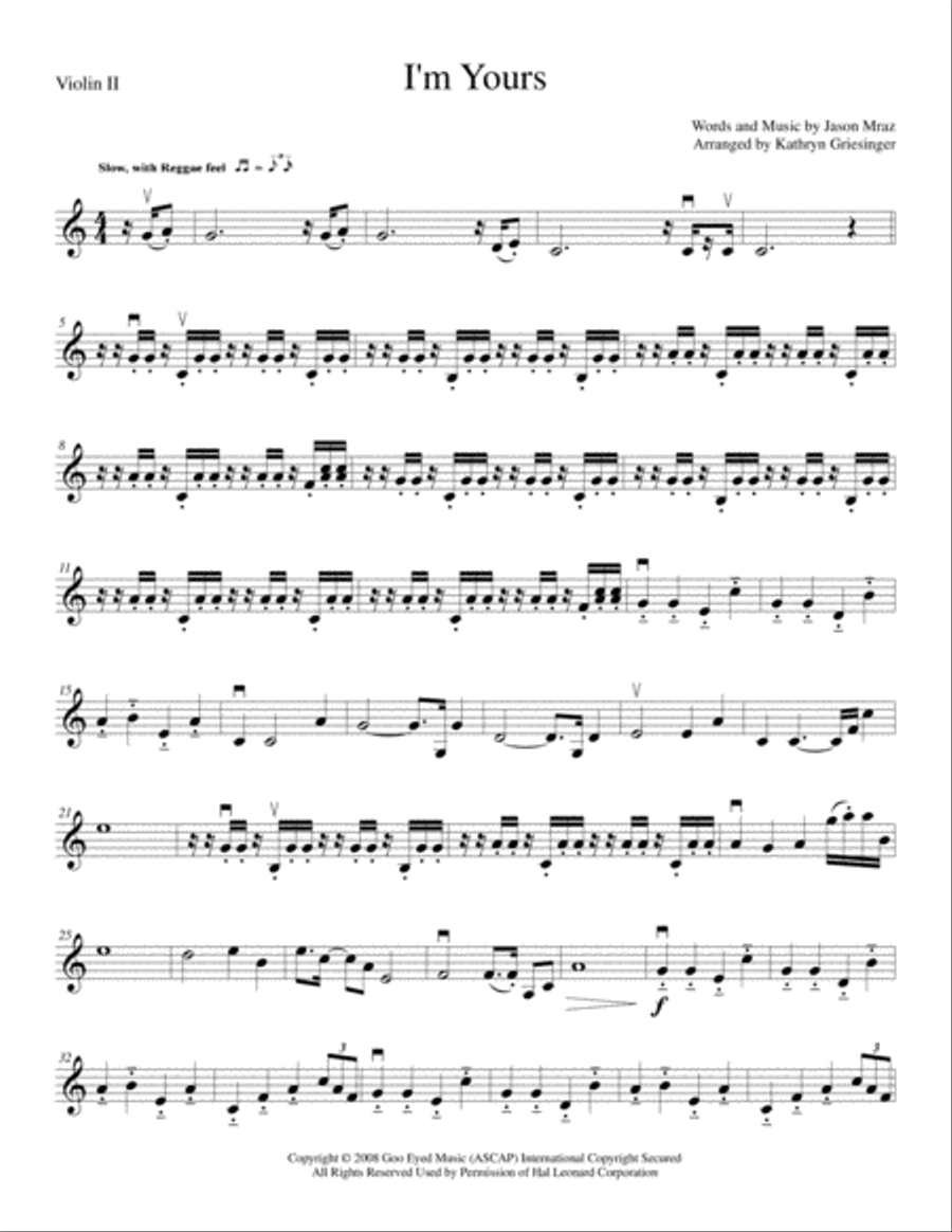 I'm Yours String Quartet scores gallery preview page 3