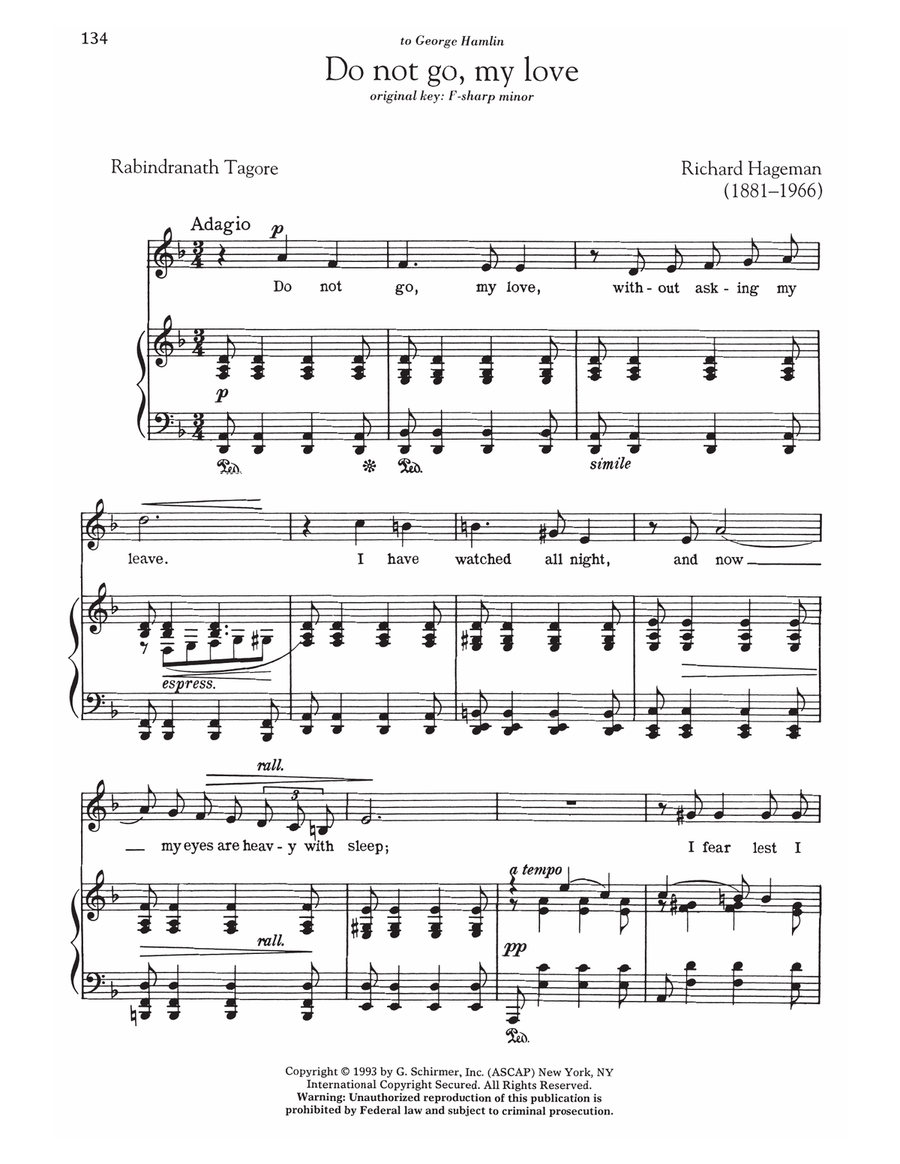 Do Not Go, My Love Low Voice scores gallery preview page 1