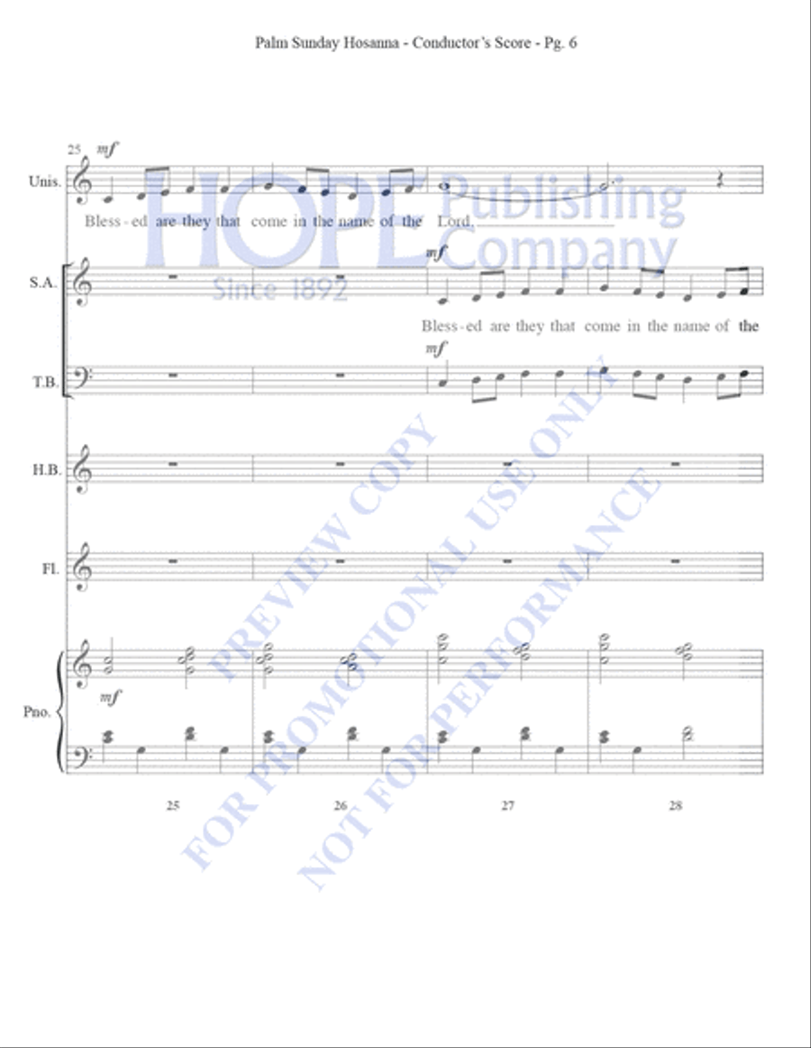 Palm Sunday Hosanna Palm Sunday Hosanna Unison Choir scores gallery preview page 8